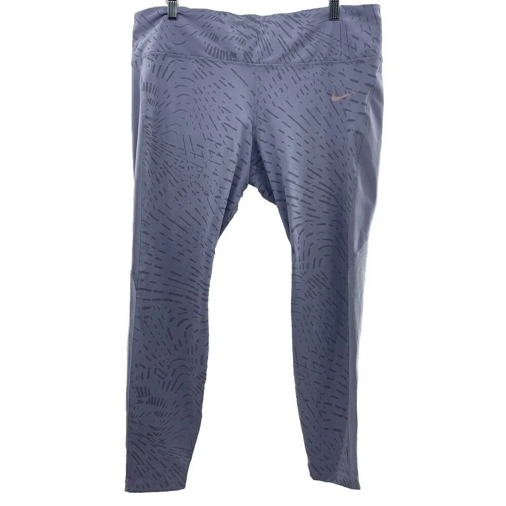 Nike‎ XXL Fast Running Women's Dri-FIT Reflective Leggings Purple DD6803-519